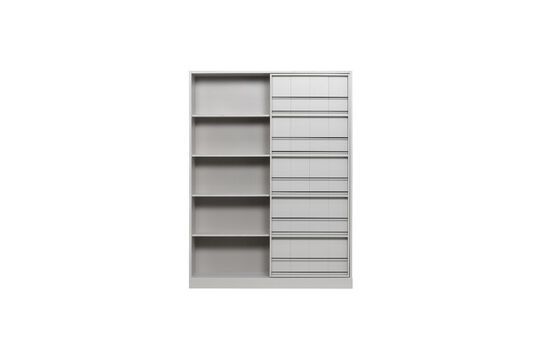 Wardrobe with sliding door in light grey wood Swing Clipped