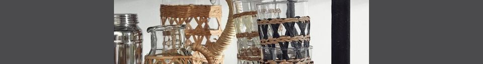 Material Details Weva pitcher in transparent glass with braid