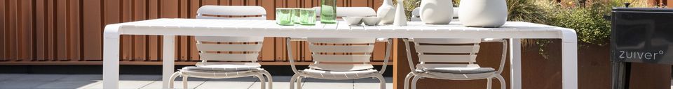 Material Details White aluminum garden table Vondel