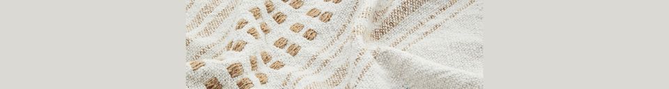 Material Details White and caramel fringed blanket Alca
