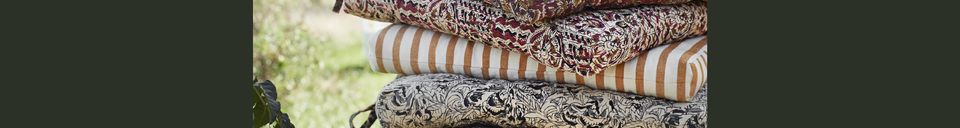 Material Details White and orange cotton chair cushion Faza