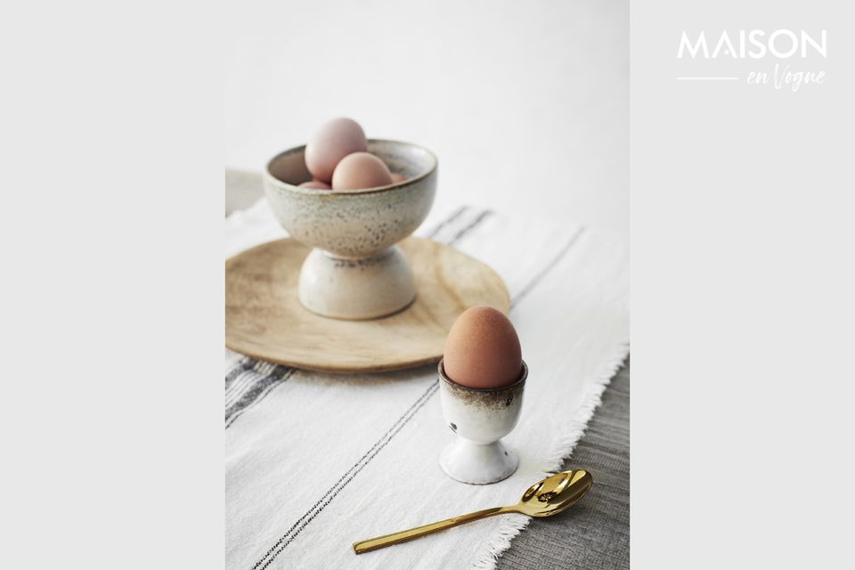 Rustic white ceramic egg cup