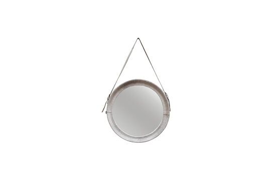 White cowhide mirror Grey