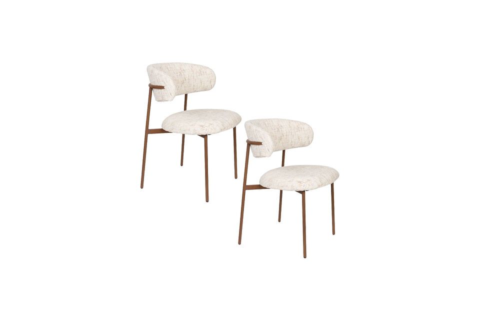 The chair\'s delicate silhouette suggests an airy lightness