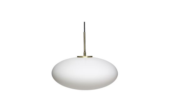White glass oval ceiling lamp Muse Clipped