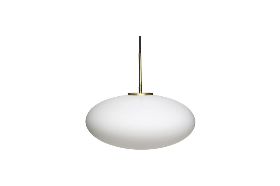 White glass oval ceiling lamp Muse Hübsch