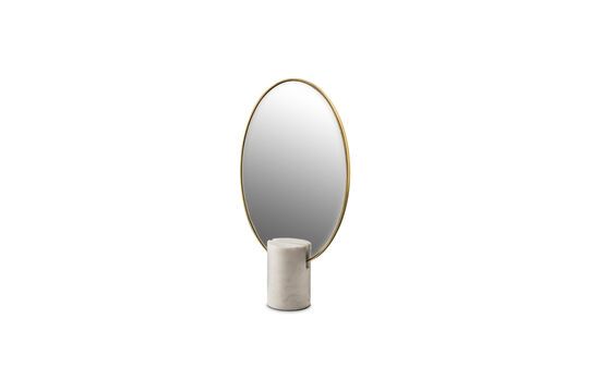 White marble mirror Oval Clipped