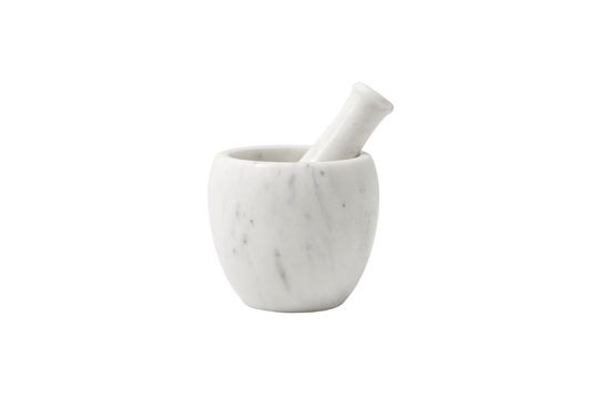 White marble mortar & pestle Clipped