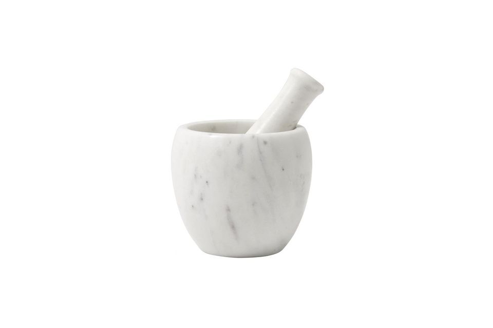 White marble mortar & pestle Nordal