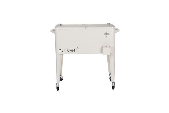 White plastic cooler with wheels Be Cool Clipped
