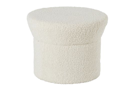 White  polyester pouf Alan Clipped