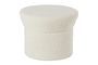 Miniature White  polyester pouf Alan Clipped