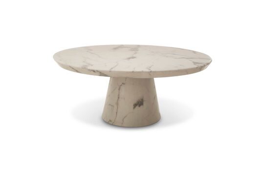 White stone coffee table Disc Clipped