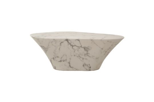 White stone coffee table Oval Clipped