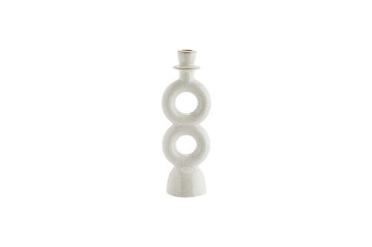 White stoneware candlestick Loop Clipped