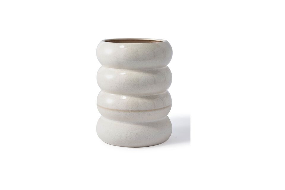 The Chubby white stoneware plant pot is perfect for a bedroom, sitting area or office