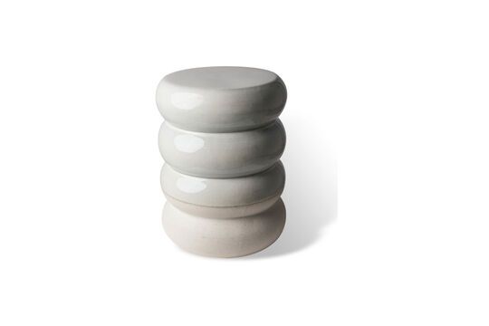White stoneware stool Chubby
