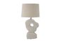 Miniature White stoneware table lamp Cathy Clipped