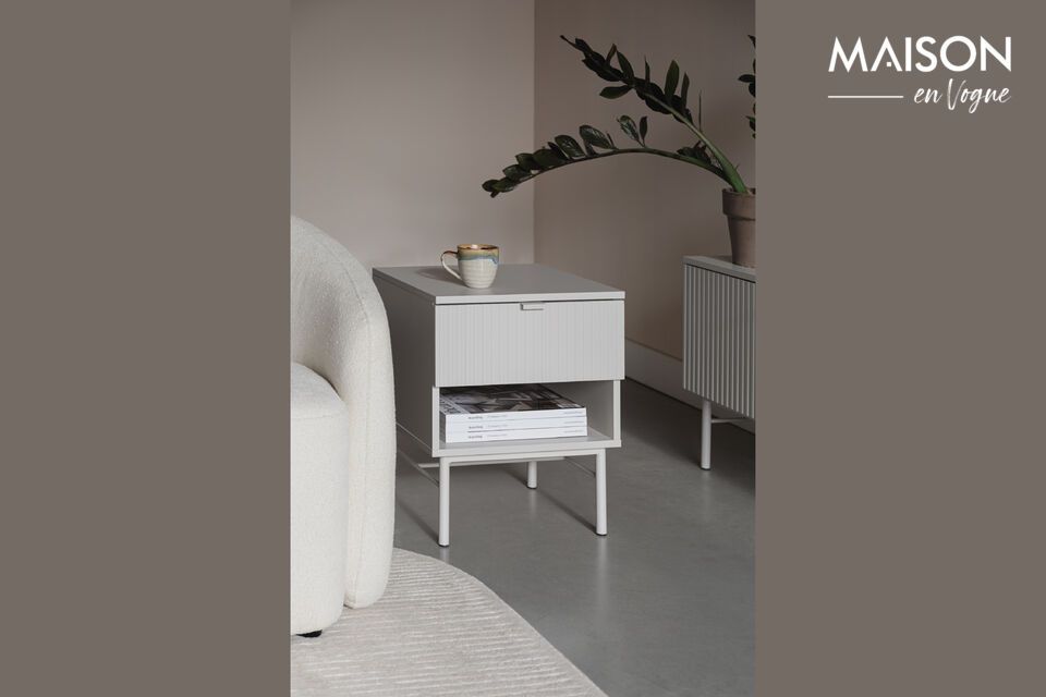 White wood side table Cayo White Label