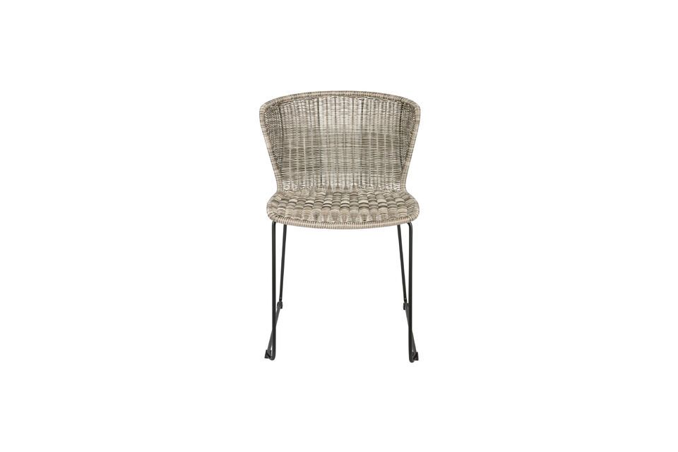 Wings beige woven polyester rattan chair Woood