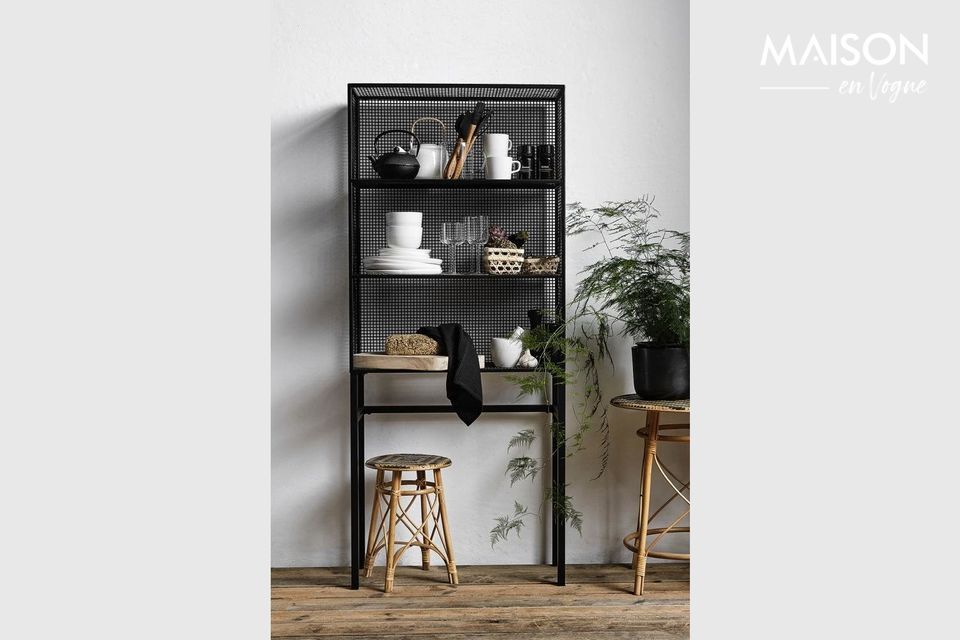 Wire wall shelf black Nordal