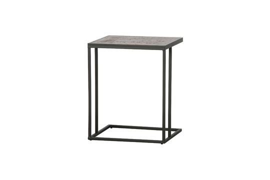 Wood and black metal side table Vic Clipped