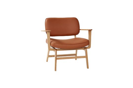 Wood and leather armchair Haze