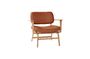 Miniature Wood and leather armchair Haze Clipped