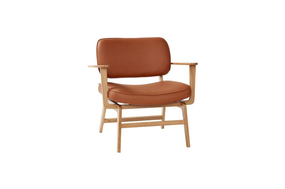 Wood and leather armchair Haze Hübsch