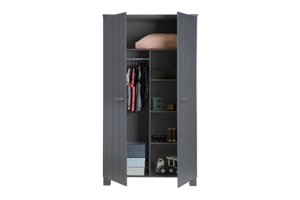 Dennis anthracite wooden cabinet, robust and modern