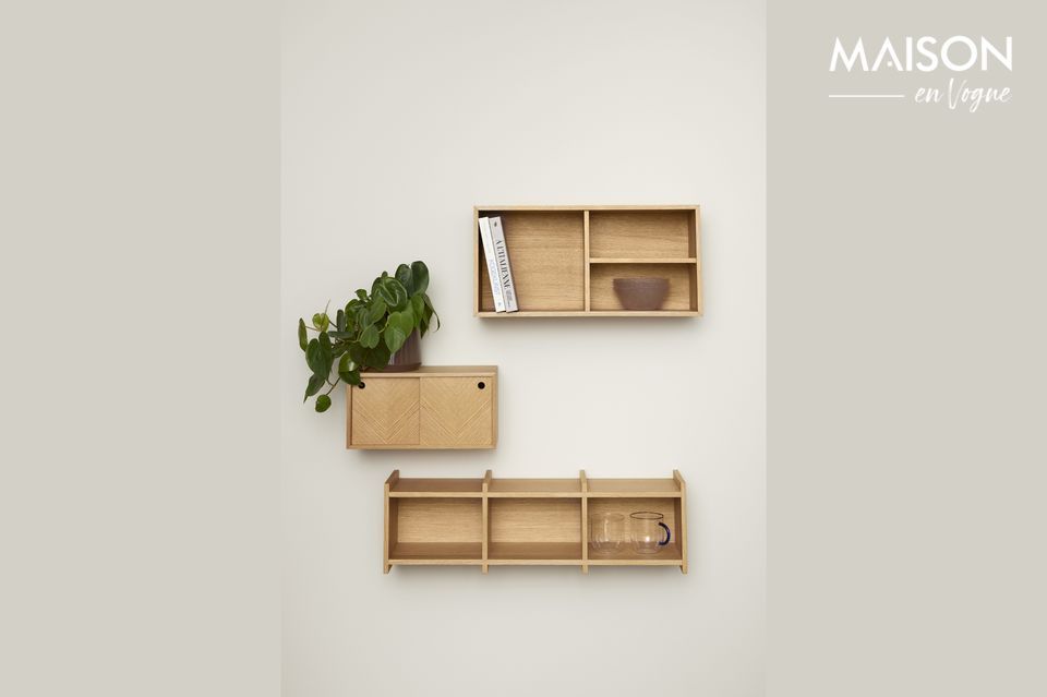 Shelf with double sliding door