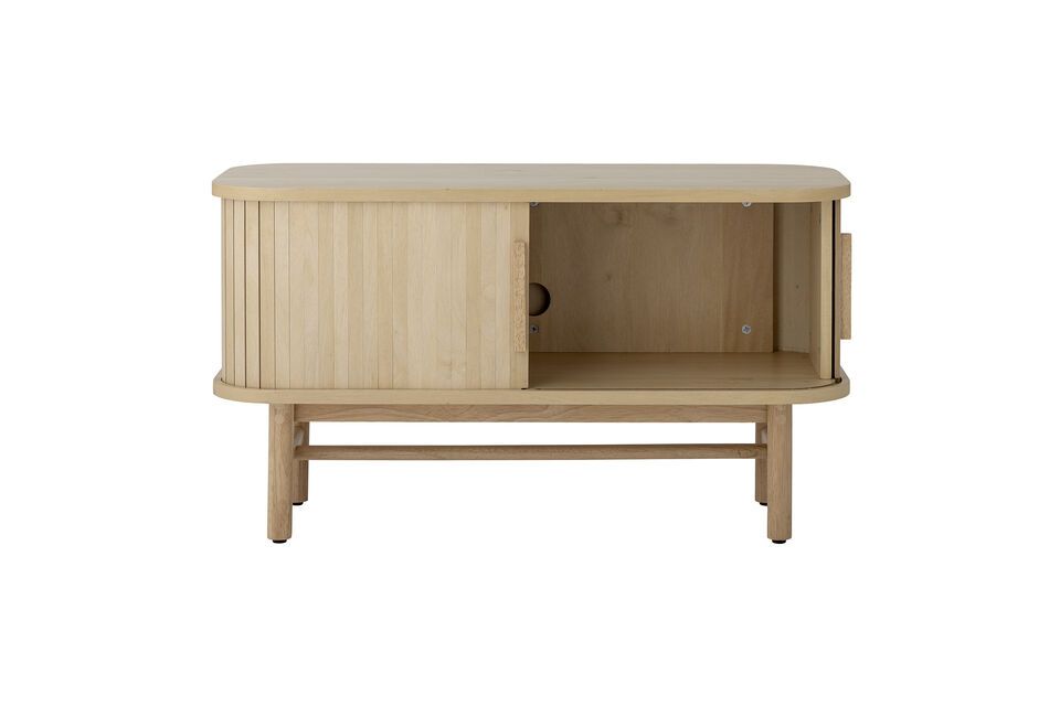 Made from lightweight rubberwood, it combines lightness and sturdiness for functional storage