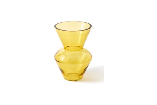 Yellow glass vase Fat Neck Clipped
