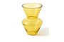 Miniature Yellow glass vase Fat Neck Clipped