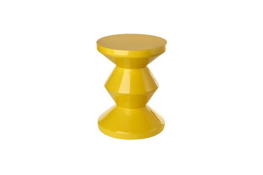 Yellow polyester side table Zig Zag Clipped