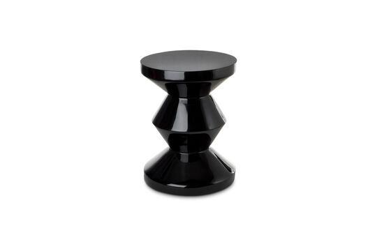 Zig Zag black polyester side table Clipped