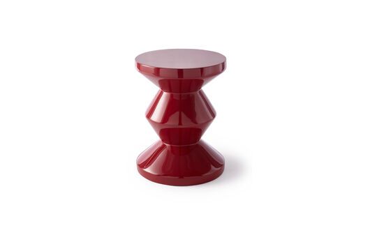 Zig zag burgundy red fiberglass stool