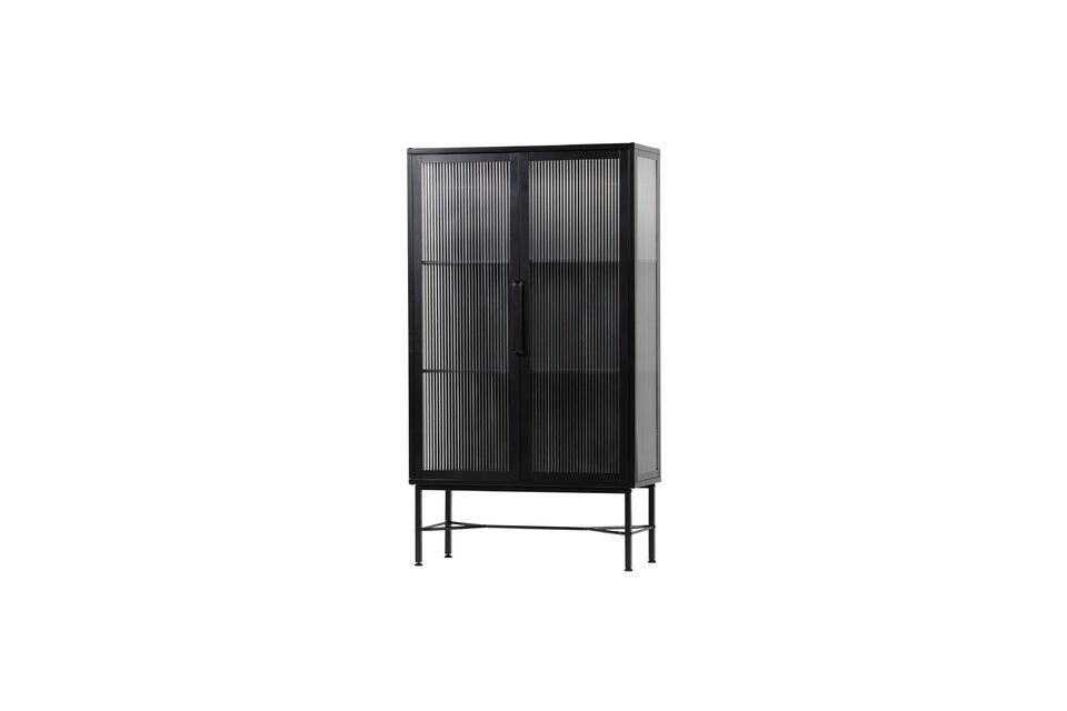 This classic steel display case features ribbed glass doors to protect your valuables while