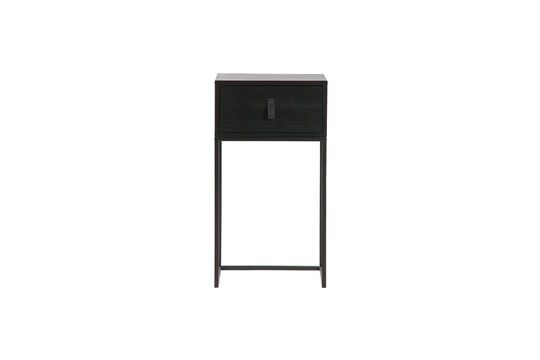 Zola black wood bedside table Clipped
