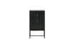 Miniature Zola wood and black metal bedside table 1